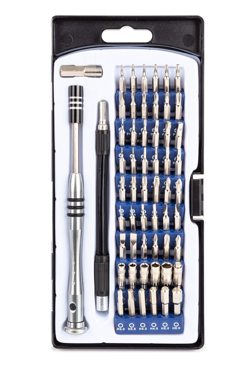 MaxWorks 80400 58-Piece Precision Screwdriver Set – 54 Magnetic Chrome Vanadium Bits, 1/4" Shank Adapter, Flexible Shaft, SIM Tool & Carry Case – Repair Kit for Electronics, Laptops, Phones & More - Image 1