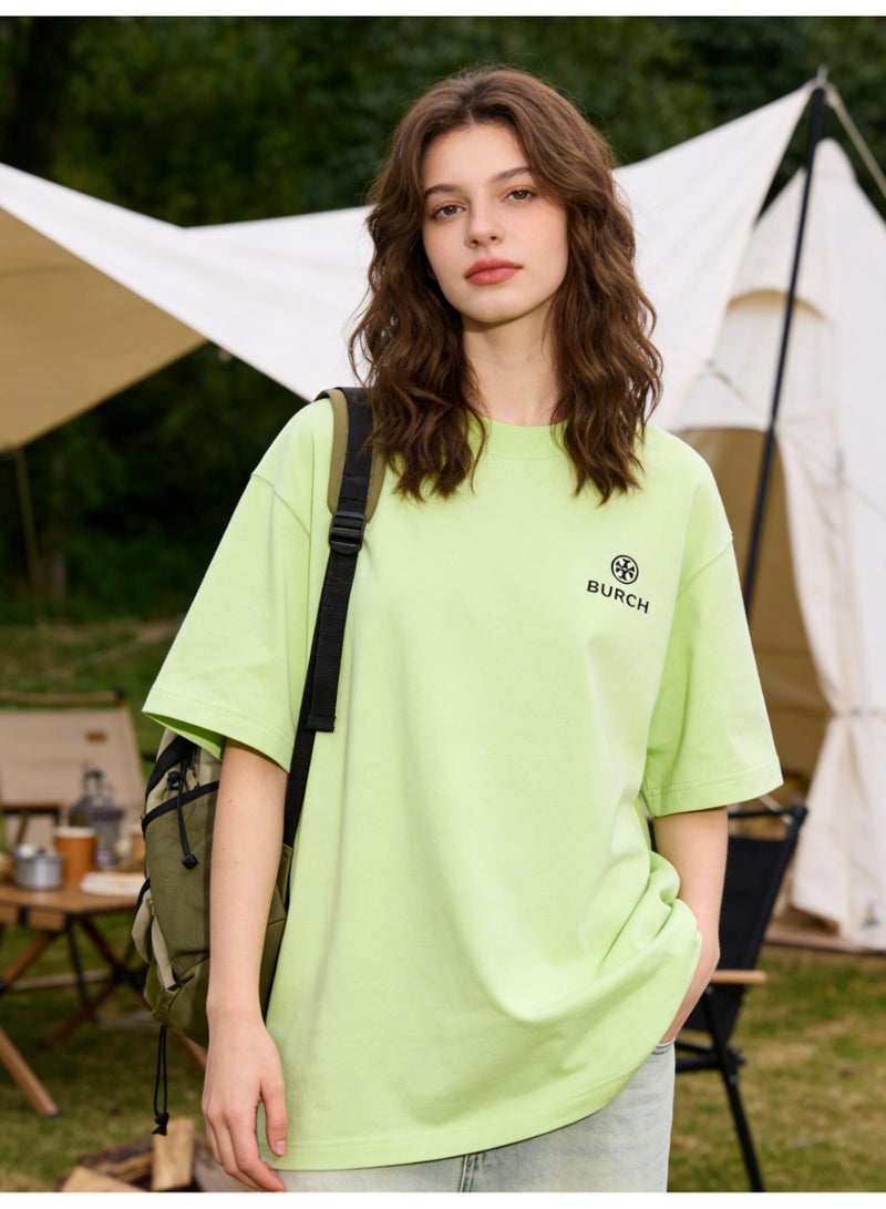 Burch Oversized T-shirt with LOGO, 300G heavy 100% cotton double yarn T-shirt, unisex leisure gym shirt, counter quality T-shirt, and versatile loose T-shirt in daily trend. - Image 5