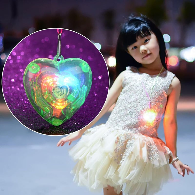 ستوبوك قلادة Stobok LED SPARCLE - تضيء قلادة كبيرة في قلادة قلادة قلب داكنة النجمة وميض للأطفال FAVORS 8pcs - Image 2