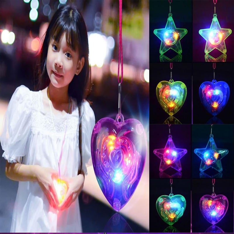 ستوبوك قلادة Stobok LED SPARCLE - تضيء قلادة كبيرة في قلادة قلادة قلب داكنة النجمة وميض للأطفال FAVORS 8pcs - Image 5