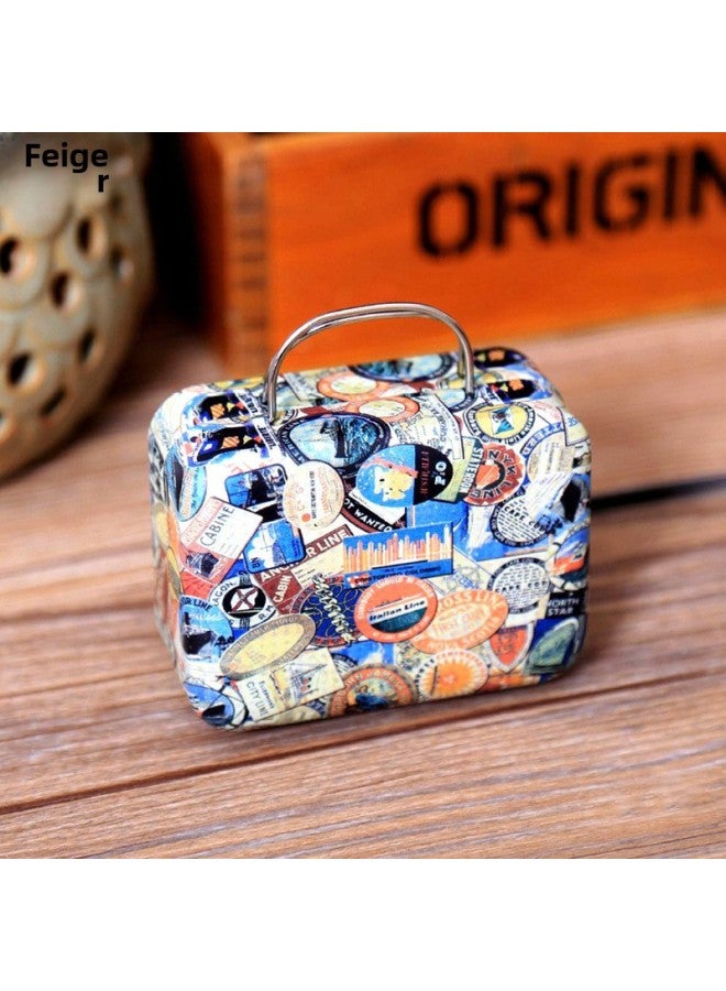 Flying Song Super Cute Metal Suitcase Music Box Mini Wind-up Music Box Creative Gift Gift Sky City-Color:05 ]-Dimensions:Music For Alice. - Image 1
