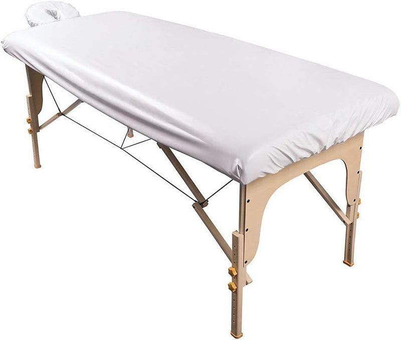 ForPro Professional Collection Waterproof Massage Table Cover, Protective Spa Treatment Sheet Set for Massage Tables, Machine Washable, Includes Massage Fitted Sheet and Face Rest Cover, White | for Massage & Treatment Tables, Disposable Table Sheets, Spa Bed Sheets, Esthetician Table Linens, Salon & Spa Essentials - Image 1