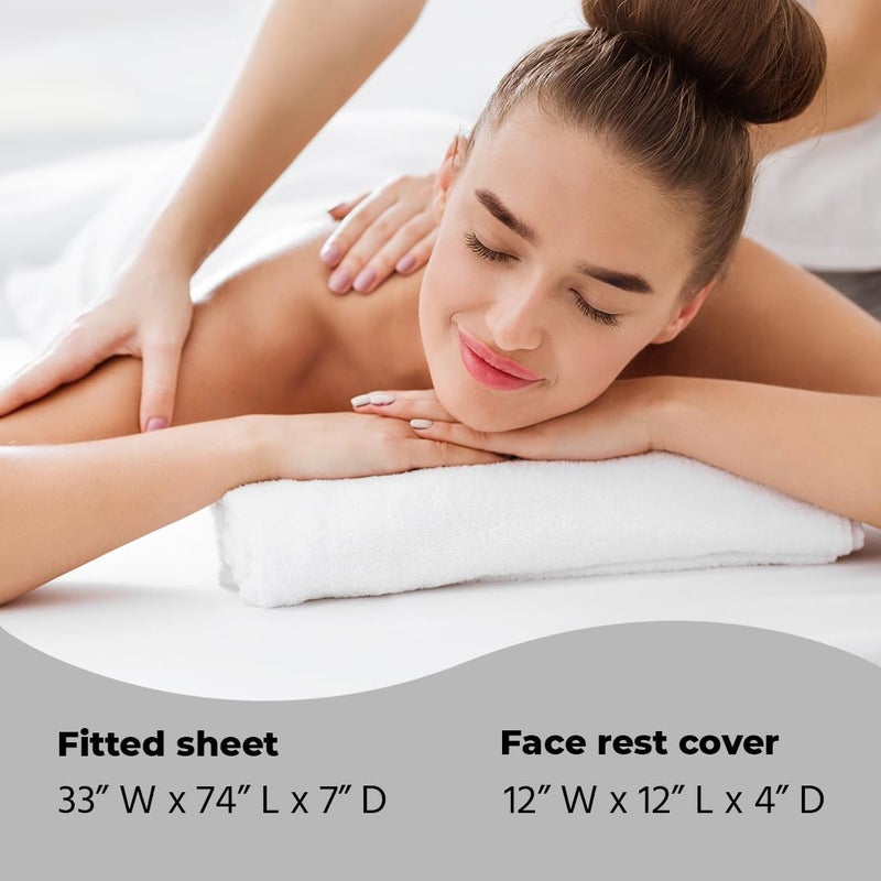 ForPro Professional Collection Waterproof Massage Table Cover, Protective Spa Treatment Sheet Set for Massage Tables, Machine Washable, Includes Massage Fitted Sheet and Face Rest Cover, White | for Massage & Treatment Tables, Disposable Table Sheets, Spa Bed Sheets, Esthetician Table Linens, Salon & Spa Essentials - Image 5