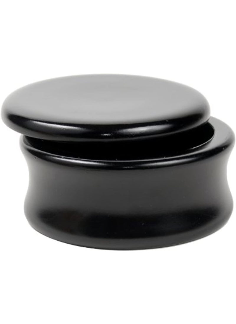 Parker Safety Razor - Parker Genuine Mango Wood Hand Carved Shave Soap Bowl  Black Lacquer - Image 1