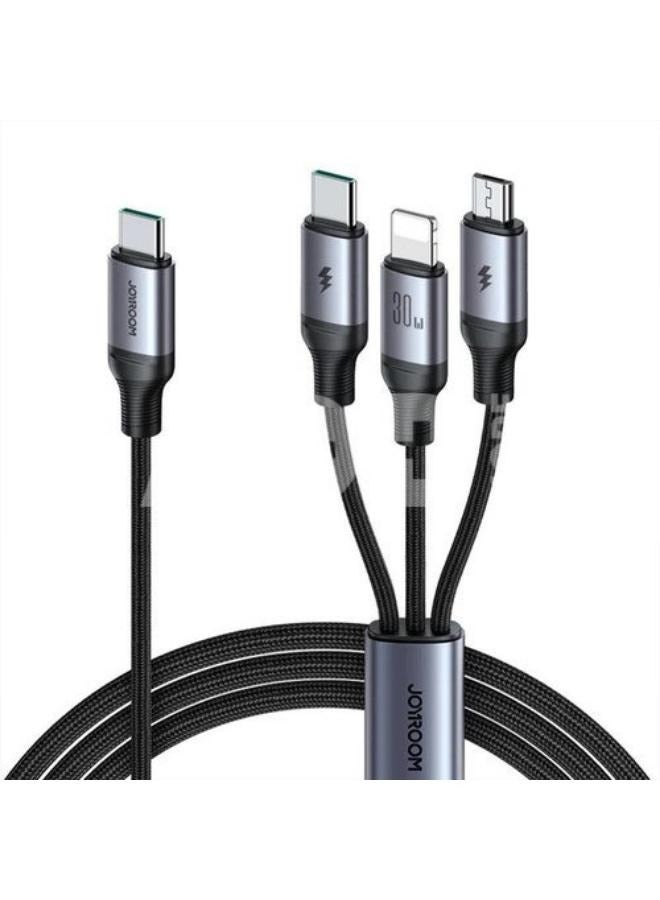 Speedy Series 3-in-1 Fast Charging Cable USB-A to L+C+M  - SA21-1T3 - Image 1
