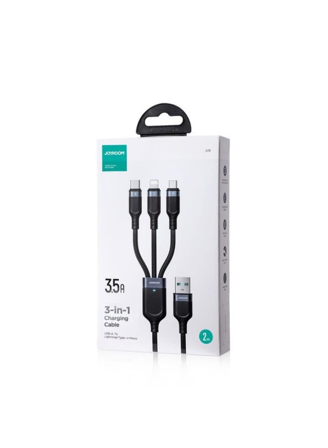 Speedy Series 3-in-1 Fast Charging Cable USB-A to L+C+M  - SA21-1T3 - Image 2