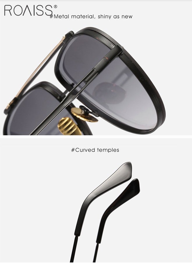 roaiss - Aviator Sunglasses for Men Women UV400 Protection Sun Glasses with Metal Frame Fashion Anti-Glare Sun Shades for Driving Fishing Traveling with Grey Lens - Image 1