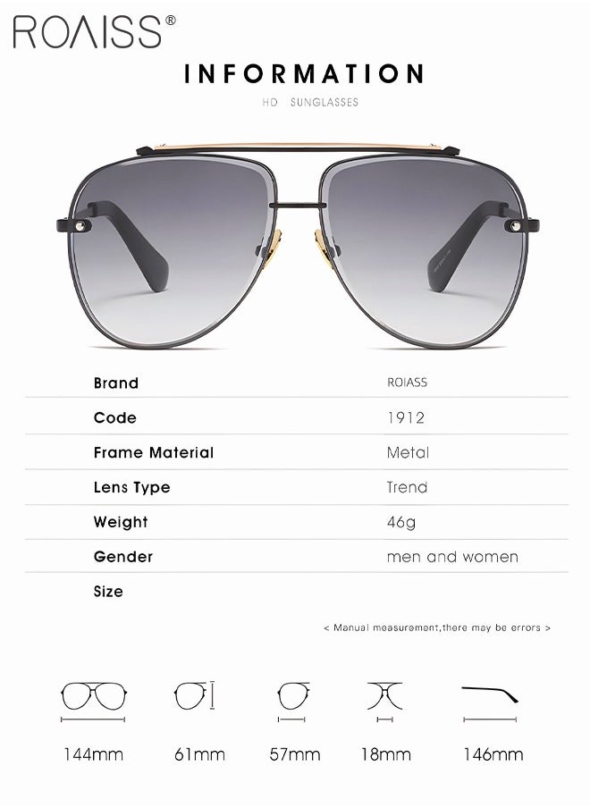 roaiss - Aviator Sunglasses for Men Women UV400 Protection Sun Glasses with Metal Frame Fashion Anti-Glare Sun Shades for Driving Fishing Traveling with Grey Lens - Image 1