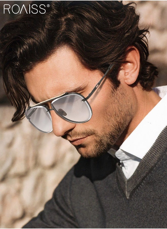 roaiss - Aviator Sunglasses for Men Women UV400 Protection Sun Glasses with Metal Frame Fashion Anti-Glare Sun Shades for Driving Fishing Traveling with Grey Lens - Image 1