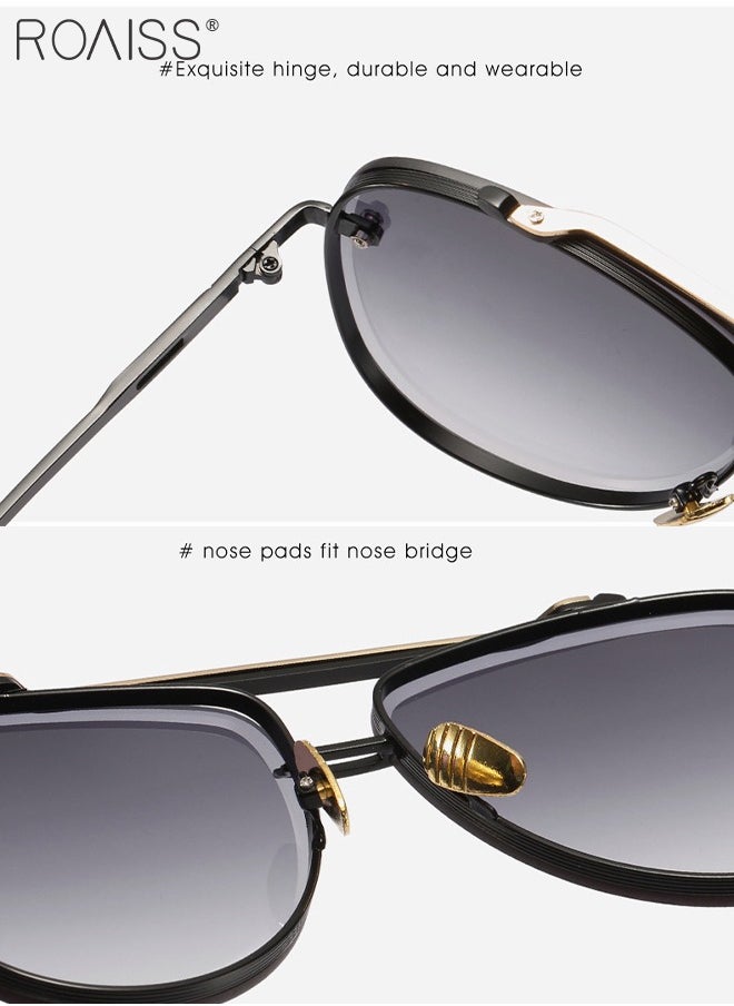 roaiss - Aviator Sunglasses for Men Women UV400 Protection Sun Glasses with Metal Frame Fashion Anti-Glare Sun Shades for Driving Fishing Traveling with Grey Lens - Image 1