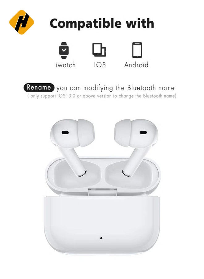 HuHa Wireless Air Pro Earphone TWS with Mic Pods Bluetooth IPX5 Bass True Wireless Earbuds (White)  - Image 2