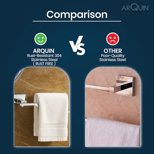 Arquin Napkin Hanger for Washbasin | 304 Stainless Steel Napkin Towel Ring Holder | Napkin Holder for Bathroom | Towel Holder | Bathroom Accessories Set & Kitchen Towel Bar (Aquarius) - Image 5