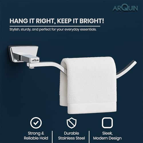 Arquin Napkin Hanger for Washbasin | 304 Stainless Steel Napkin Towel Ring Holder | Napkin Holder for Bathroom | Towel Holder | Bathroom Accessories Set & Kitchen Towel Bar (Aquarius) - Image 2