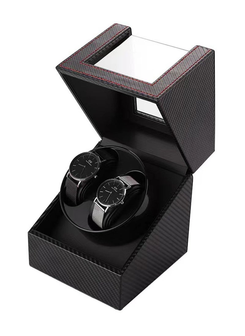 Generic - Watch shaker 2-position PU watch shaker double-headed carbon fiber watch watch shaker mechanical watch automatic watch box - Image 1