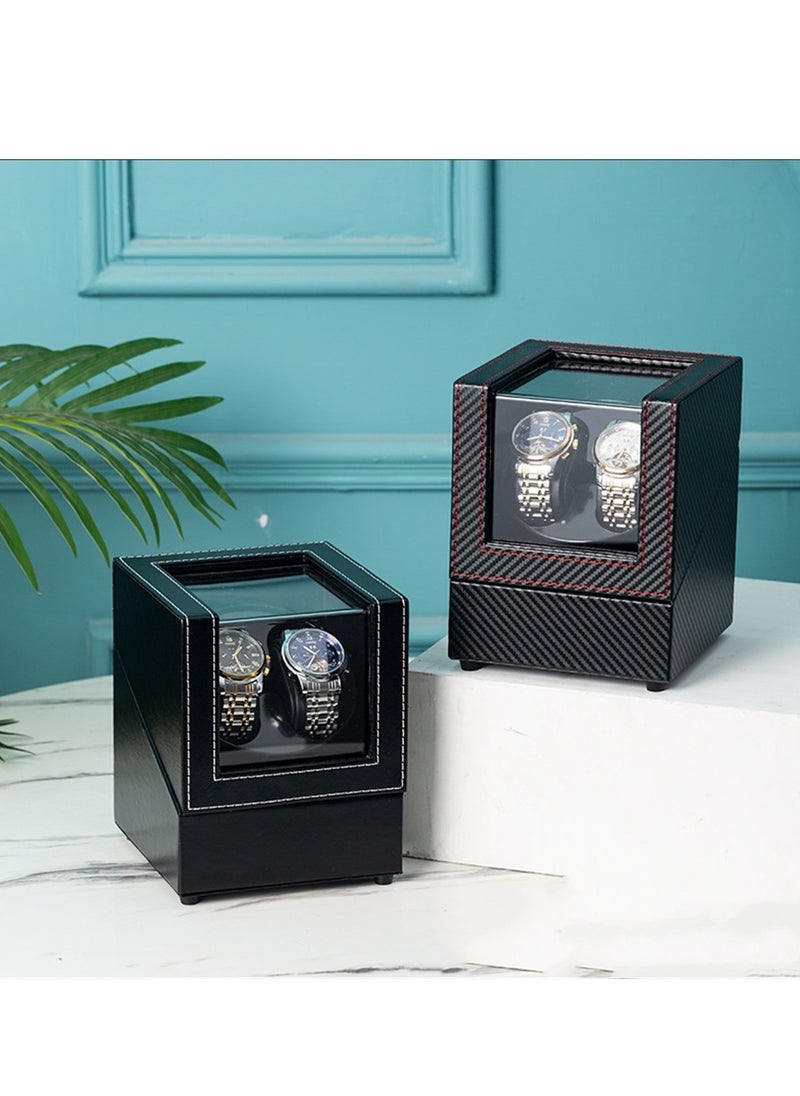 Generic - Watch shaker 2-position PU watch shaker double-headed carbon fiber watch watch shaker mechanical watch automatic watch box - Image 1