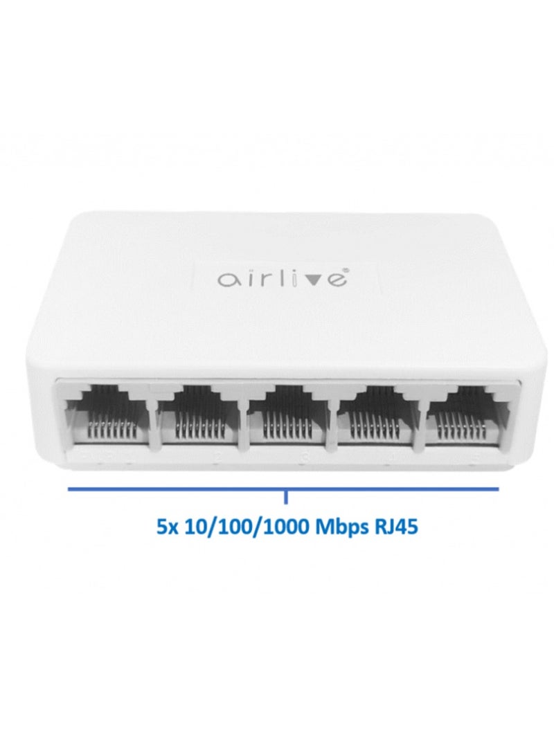 airlive Live-5GT Gigabit Switch Each port delivers 10/100/1000Mbps Gigabit high speed  - Image 1