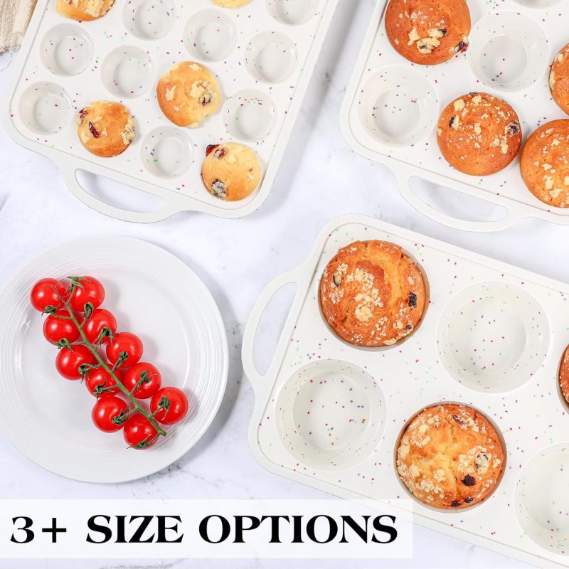 12 Cup Silicone Baking Molds: Stainless Steel Frame, BPA-Free Food-Grade Silicone, Superior Non-Stick Performance - Versatile Muffin Pan for Home Baking, Dessert Making - Image 2