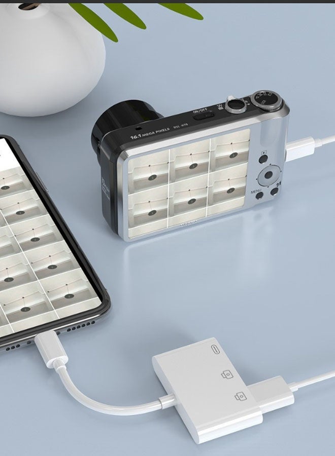 CF Lightning to USB 3.0 - Suitable for Apple OTG Adapter Cable USB Adapter (No Power Required) Supports USB Disk Mouse and Keyboard, Charging and Audio Sync Connector (White) - Image 3