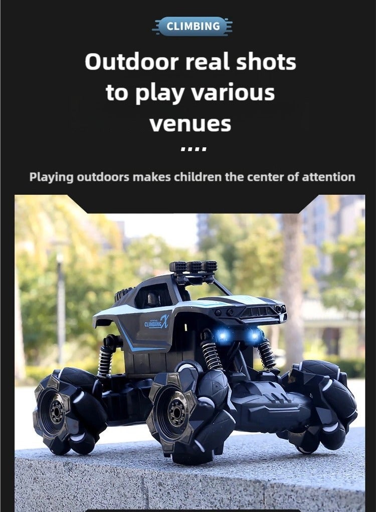 FLYHSO High speed off-road climbing remote control vehicle, dual motor generator, 360 ° stationary rotation, ultra long remote control distance of 80 meters, 2.4GHz frequency with anti-interference function, barrier free passage on the beach.  - Image 3