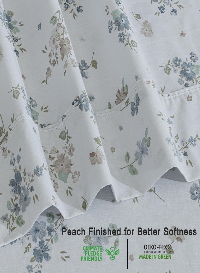 RUVANTI 100% Organic Cotton Sheets Twin Size, Percale Weave, GOTS Certified, 3-Piece Set, Deep Pocket 15", Crisp & Breathable, Soft Durable Bedding, Sábanas Algodón Orgánico - Halcyon - Image 4