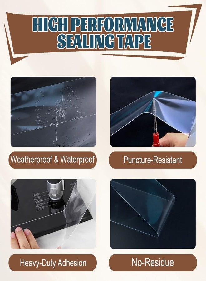 Sunroda Window Weather Stripping Door Seal Strip Transparent Insulation Tape Window Insulation Seal Strip for 2 Inch x 33 Ft for Window and Door Film Bathroom Shower Glass Side Gaps (2 Inch × 33Ft) - Image 3