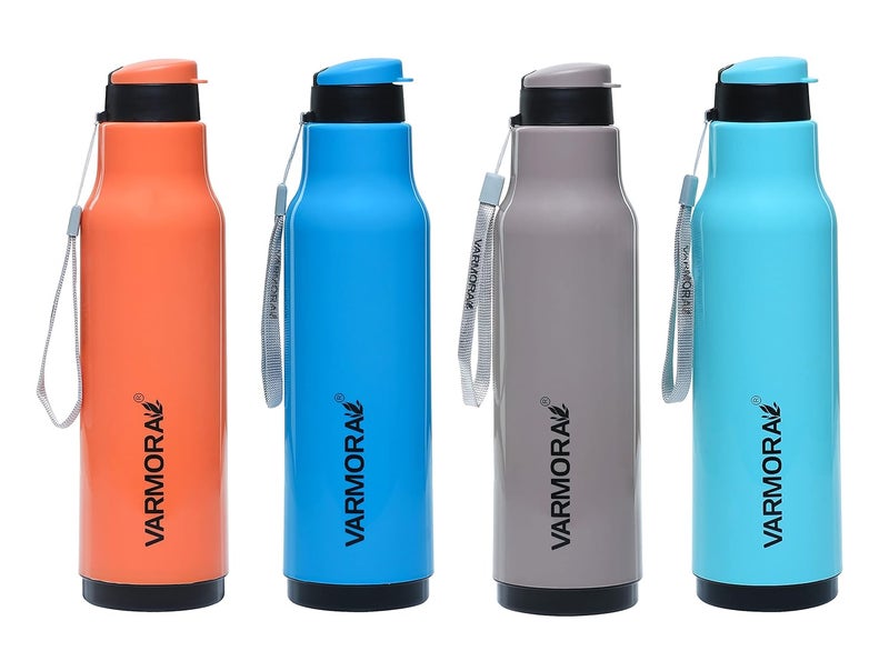 Varmora Aqua Sofia 1 Liter PU Insulated Water BottleHot Cold for 23 Hour 4 Bottle Assorted - Image 1