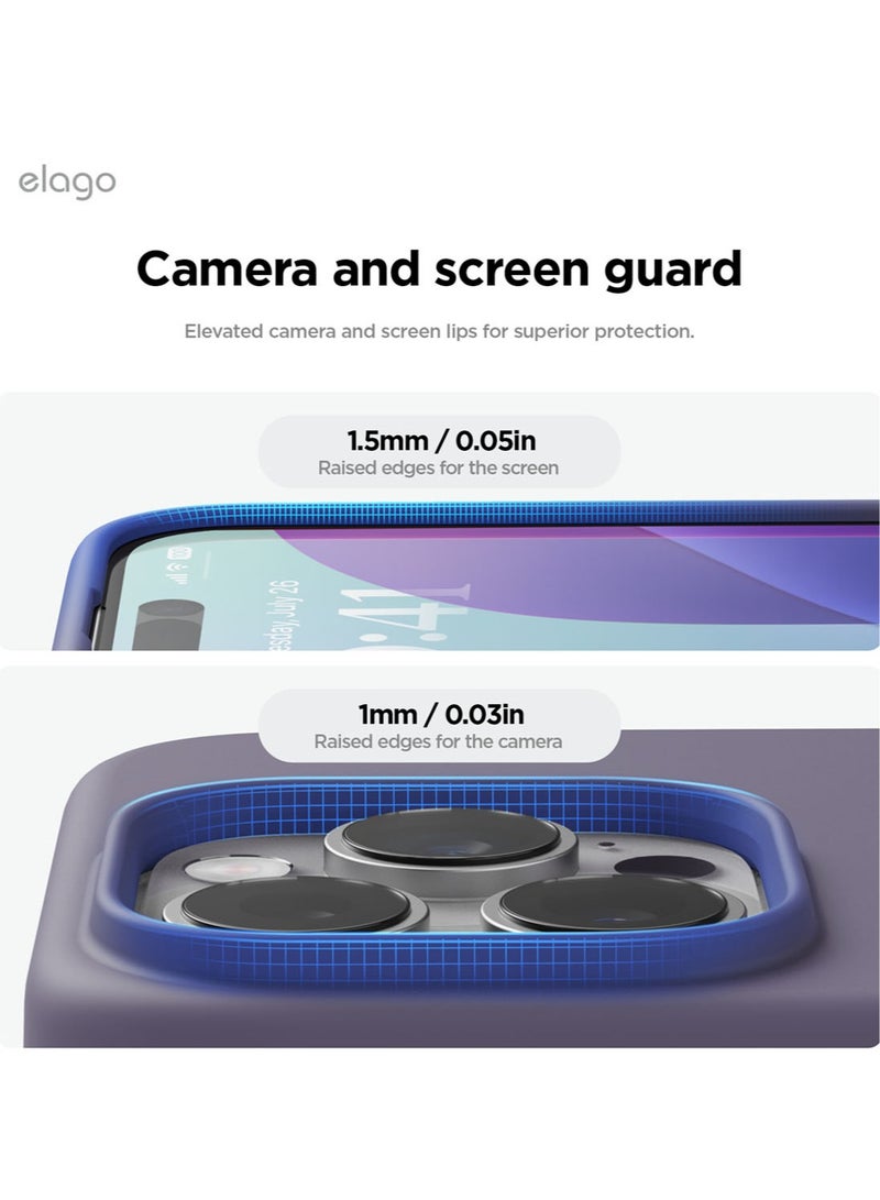 Elago Liquid Silicone for iPhone 16 PRO Case Cover Full Body Protection, Shockproof, Slim, Anti-Scratch Soft Microfiber Lining - Deep Lavender - Image 5