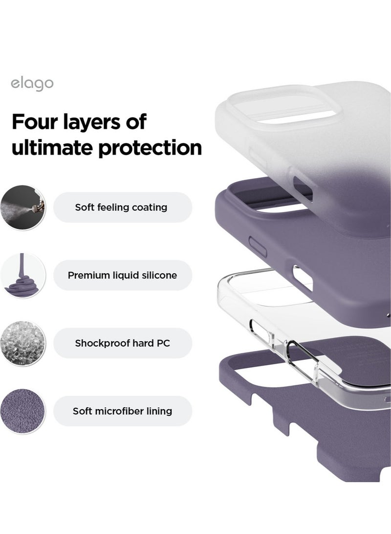 Elago Liquid Silicone for iPhone 16 PRO Case Cover Full Body Protection, Shockproof, Slim, Anti-Scratch Soft Microfiber Lining - Deep Lavender - Image 4