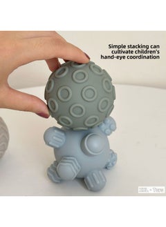 Generic Baby Touch Ball Feel Ball Feel Unified Training Building Blocks Koala Stacked Music Building Blocks Massage Hand-held Ball Toy-Color:Tt659 Elephant Square Building Blocks + Jenga + Feel Ball Set (19pcs)  - Image 4