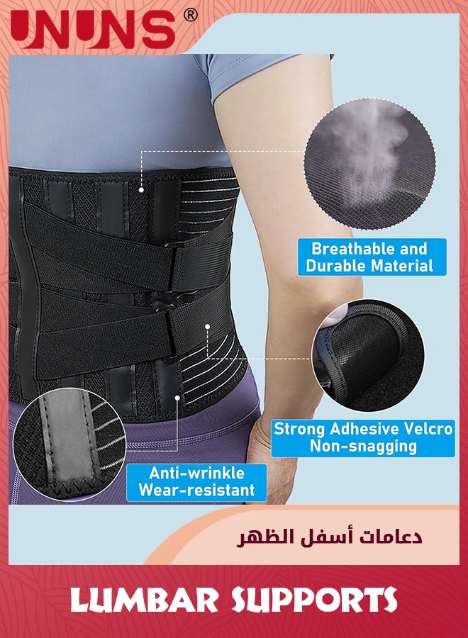UNUNS Lumbar Support Belt For Women Men,Adjustable Lower Waist Support Belt Brace Pain Relief With 6 Stays,Upgraded Bracepost Back Brace For Heavy Lifting Herniated Disc,Sciatica,Scoliosis-XL 93-110CM  - Image 4