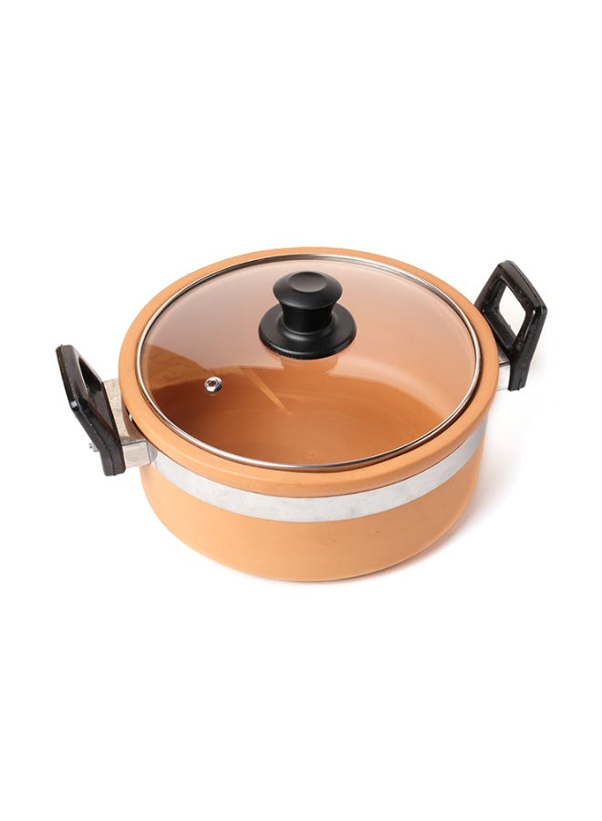 ARK Terrapura 4L Clay Cooking Pot with Glass Lid – Handmade Unglazed Mitti Handi for Healthy Home Cooking - Image 2