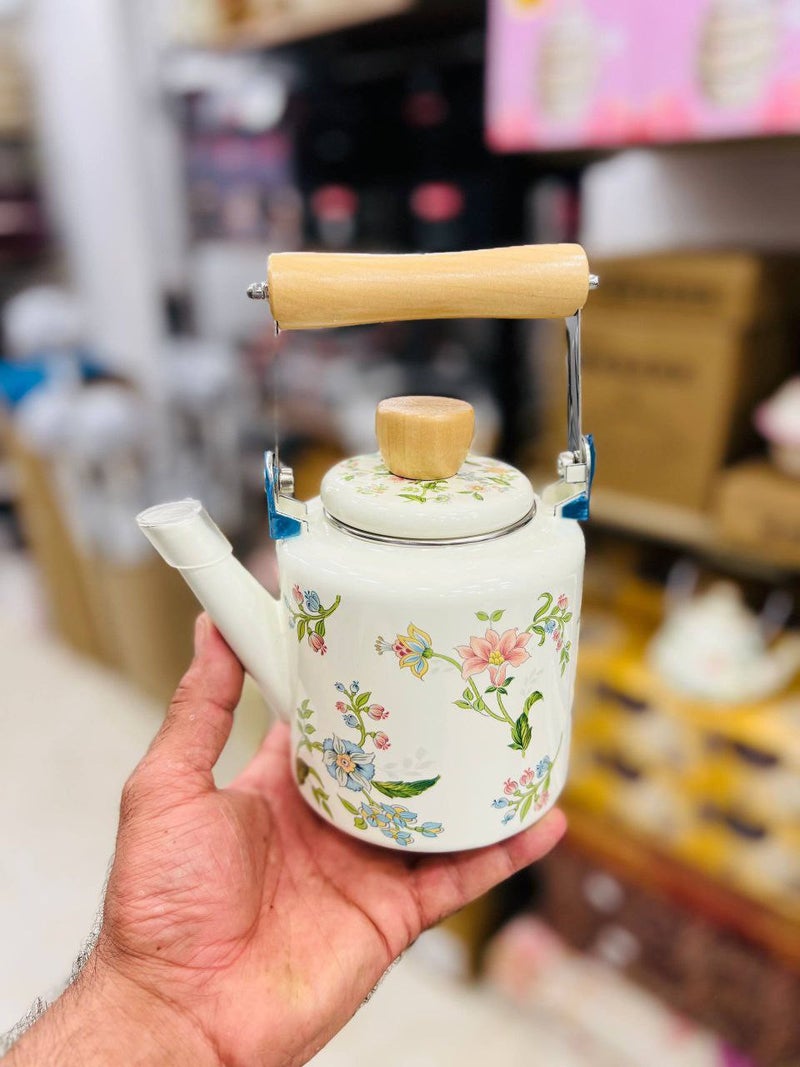 Wooden Handle Steel Tea Kettle - Image 5