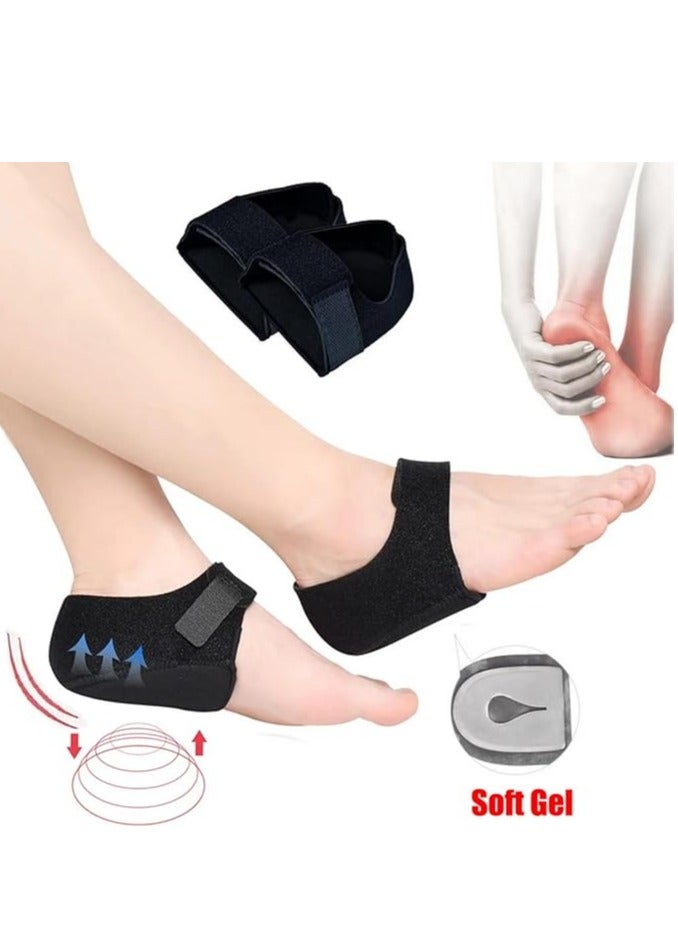 Heel Cushion, Plantar Fasciitis Socks with Arch Support, Gel Heel Cups for Heel Pain Plantar Fasciitis, Heel Pads Great forAching Feet, Bone spur,Cracked Heel Repair,Relieve Pain Fast (1Pair Black) - Image 2