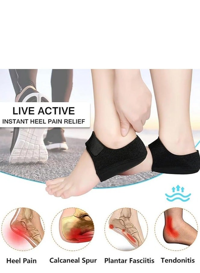 Heel Cushion, Plantar Fasciitis Socks with Arch Support, Gel Heel Cups for Heel Pain Plantar Fasciitis, Heel Pads Great forAching Feet, Bone spur,Cracked Heel Repair,Relieve Pain Fast (1Pair Black) - Image 3