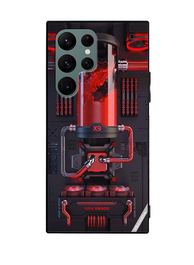 VR CREATIVE Protective Case Cover For Samsung Galaxy S22 Ultra 5G Red X9 Design Multicolour - Image 1