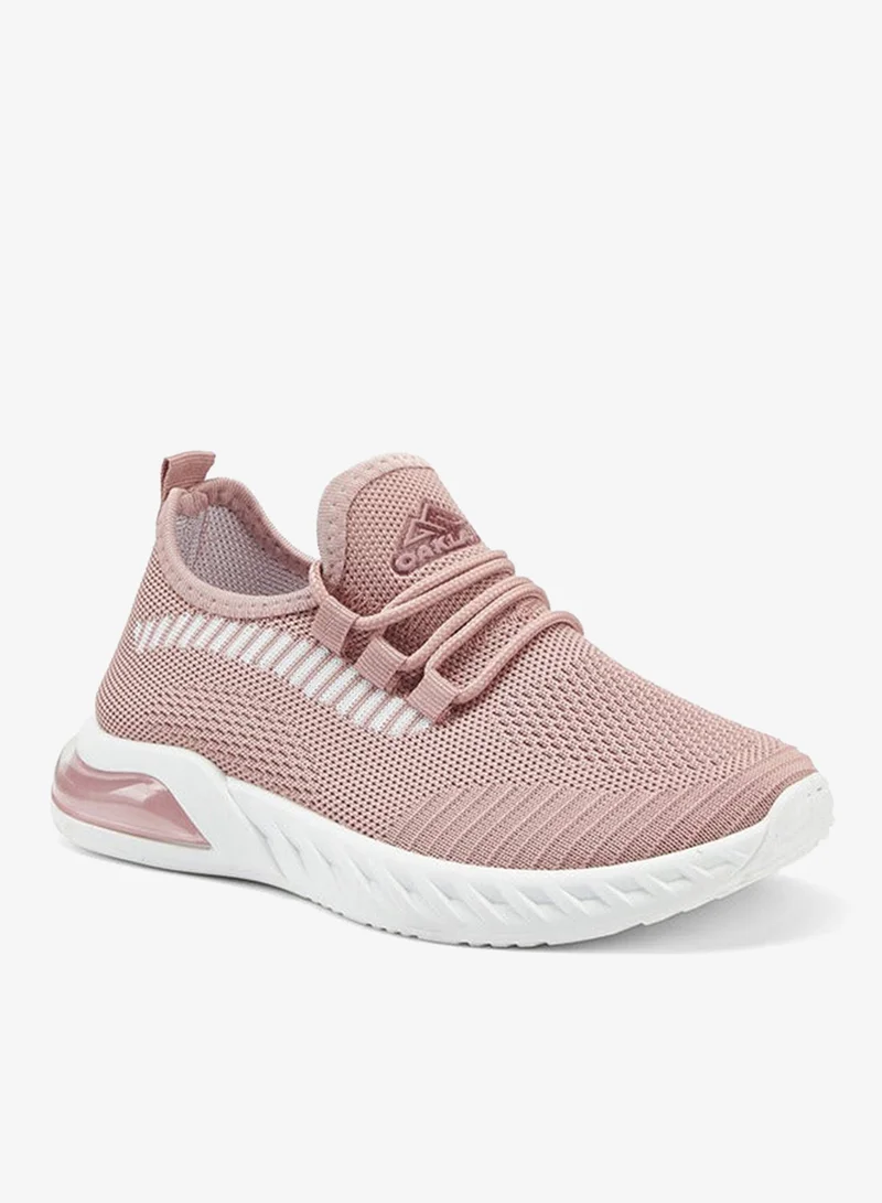 Oaklan by Shoexpress PINK Textured Lace-Up Sports Shoes for Women | Best Price UAE