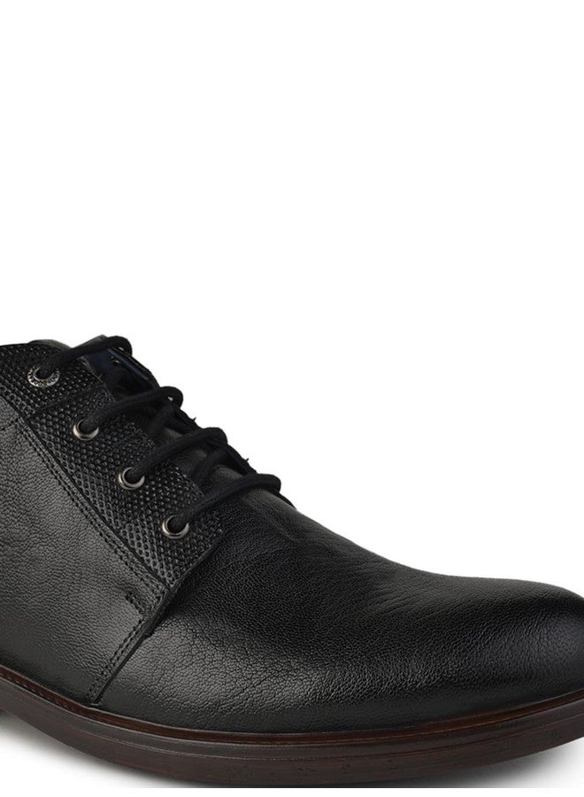 BUCKAROO HARKAN Full Grain Natural Leather Black Casual Boots for Men: Size UK 9 - Image 5