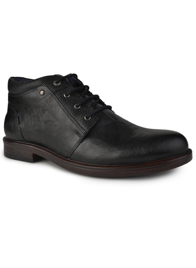 BUCKAROO HARKAN Full Grain Natural Leather Black Casual Boots for Men: Size UK 9 - Image 1