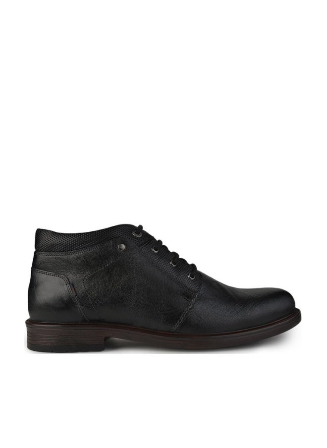 BUCKAROO HARKAN Full Grain Natural Leather Black Casual Boots for Men: Size UK 9 - Image 1