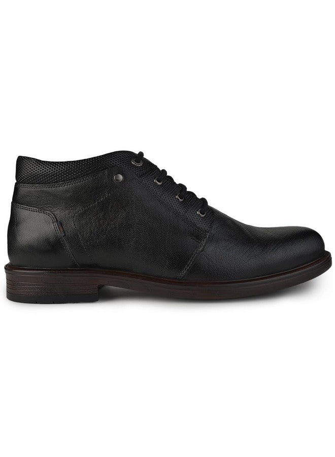 BUCKAROO HARKAN Full Grain Natural Leather Black Casual Boots for Men: Size UK 9 - Image 3