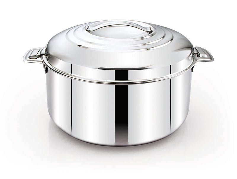 Praylady Regular Hotpot | Stainless Steel Double Wall Insulated Casserole | 1.0 L (1000 ml) | Thermal Food Warmer with Lid | Leak-Proof Serving Bowl for Office, Travel, Dinner | Silver - Image 1