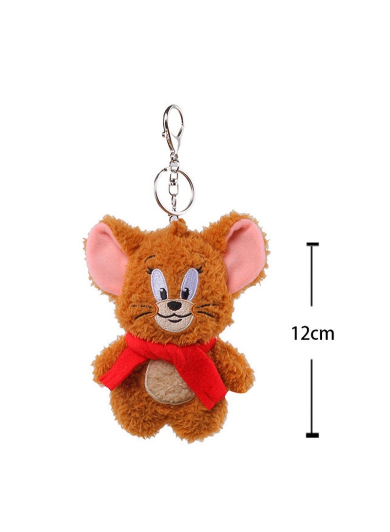 Creative Cute Plush Keychain, Cute Backpack Pendant, Suitable For Wallet Key Ring Decoration, (12cm Jerry Mouse Pendant, Sound Type)  - Image 2