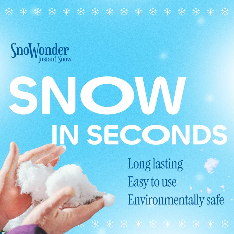 SnoWonder Instant Snow Fake Artificial Snow, Also Great for Making Cloud Slime - Mix Makes 10 Gallons of Fake Snow - Image 3