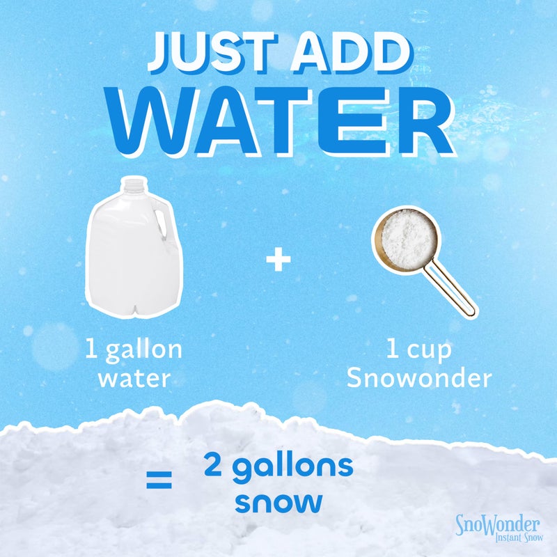 SnoWonder Instant Snow Fake Artificial Snow, Also Great for Making Cloud Slime - Mix Makes 10 Gallons of Fake Snow - Image 5