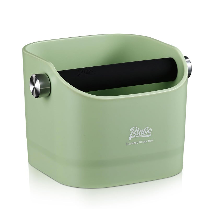 Bincoo Espresso Knock Box - Bincoo Espresso Machine Knock Box/Espresso Grounds Knock Box, Barista Style Coffee Knock Box for Grounds with Removable Shock-Absorbent Knock Bar and Anti-Slip Base. (Green) - Image 1