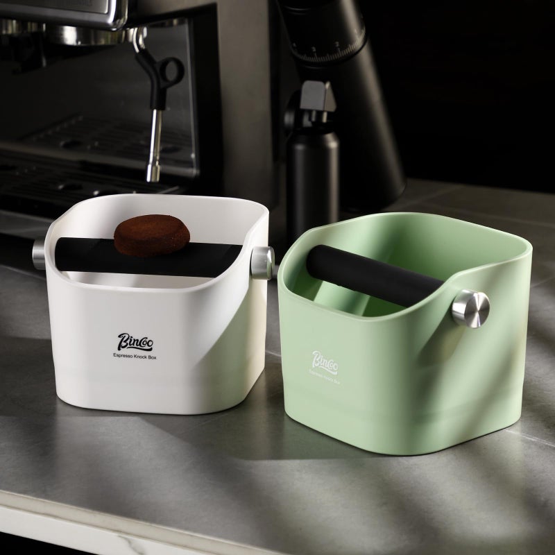 Bincoo Espresso Knock Box - Bincoo Espresso Machine Knock Box/Espresso Grounds Knock Box, Barista Style Coffee Knock Box for Grounds with Removable Shock-Absorbent Knock Bar and Anti-Slip Base. (Green) - Image 4