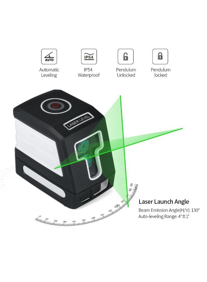 NIBEMINENT 2-Line Self Leveling Laser Level Kit With Vertical Beam Spread White/Black 0.38kg  - Image 4