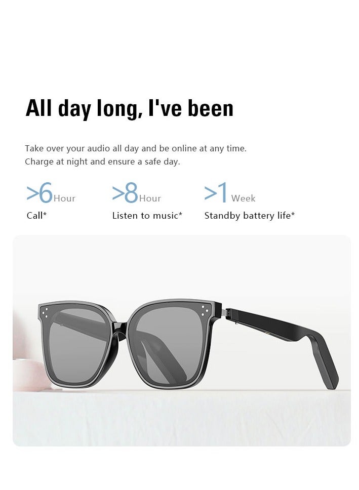 جولف لينك نظارات شمسية YJ008 عالية الجودة تعمل بالبلوتوث وموسيقى لاسلكية ونظارات صوتية وإلغاء الضوضاء ونظارات ذكية مفتوحة مع سماعات أذن. - Image 2