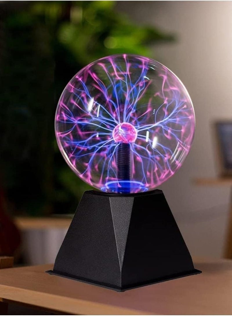 Thunder Lightning Plasma Ball 6 Inch Interactive Touch & Sound Activated Plasma Globe Lamp A Mesmerizing Electric Display for Home Decor, Parties and Educational Purposes - Image 1