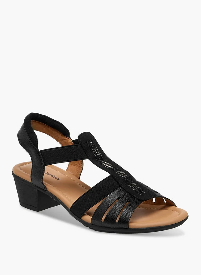 Le Confort Embellished Cutout Sandals with Block Heels